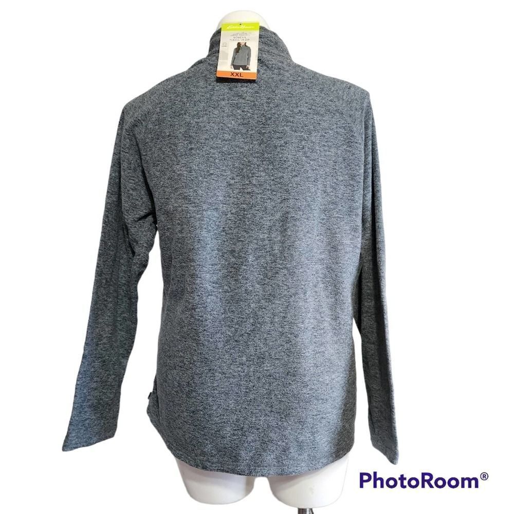Eddie Bauer gray fleece pullover - Picture 2 of 3